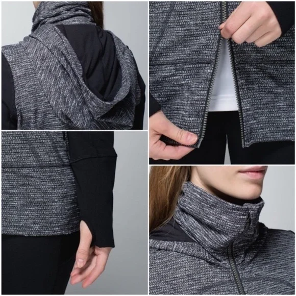 lululemon athletica Black and Gray Hoodie women’s size 8 - Picture 3 of 6